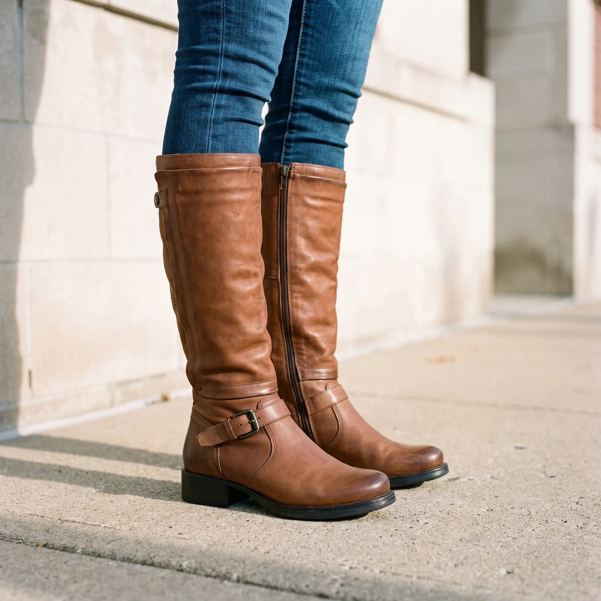 Aurala | Classic Round Toe Knee High Boots