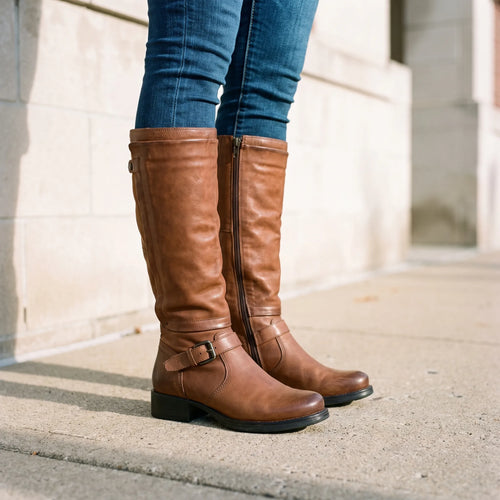 Aurala | Classic Round Toe Knee High Boots