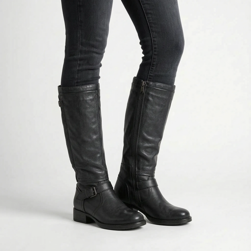 Aurala | Classic Round Toe Knee High Boots