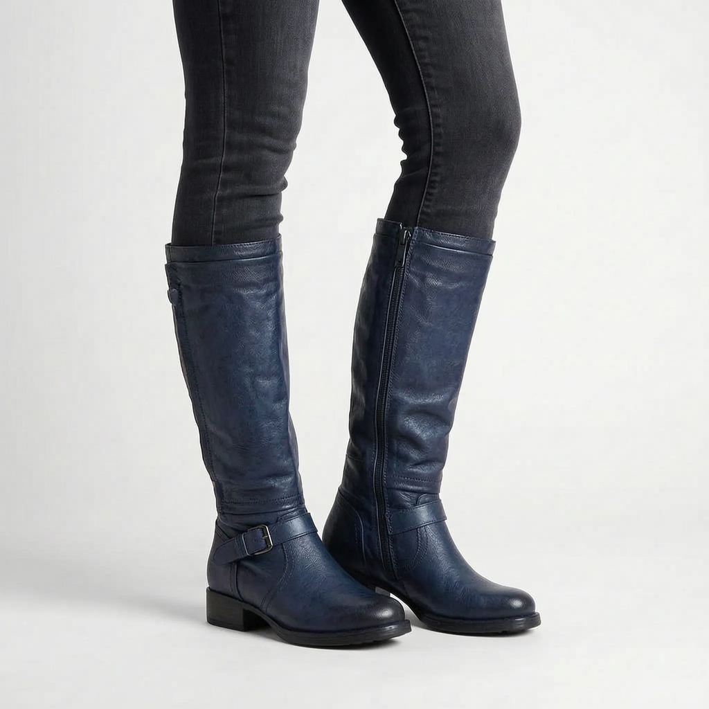 Aurala | Classic Round Toe Knee High Boots