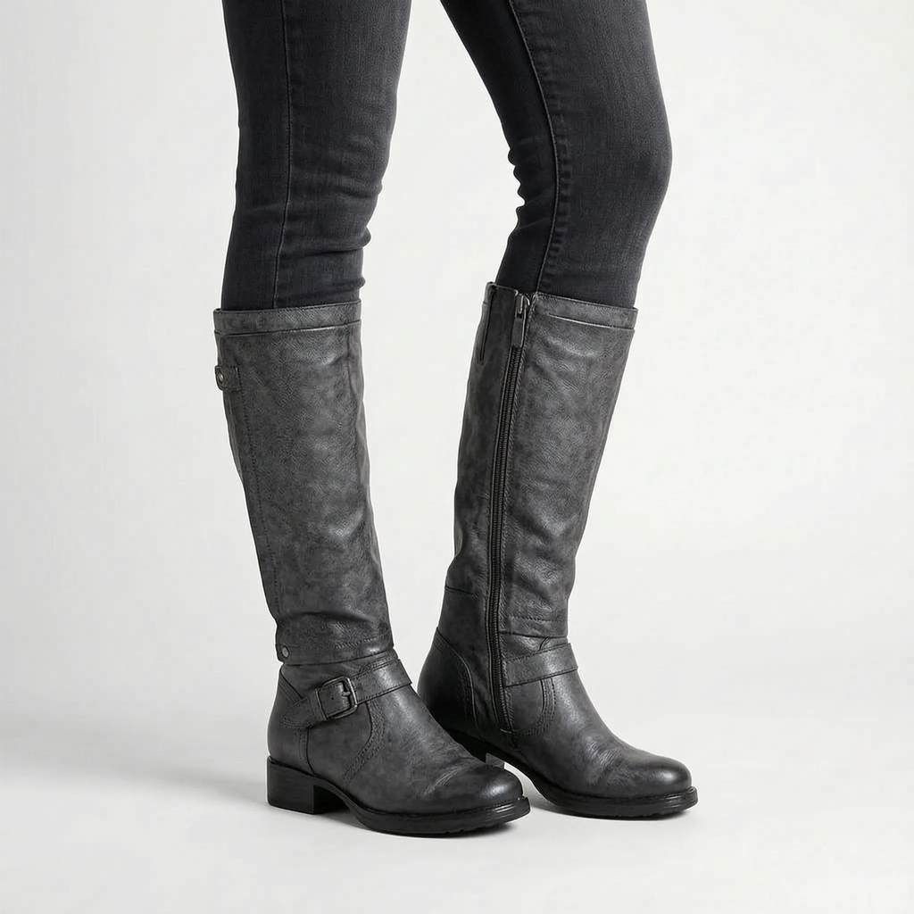 Aurala | Classic Round Toe Knee High Boots