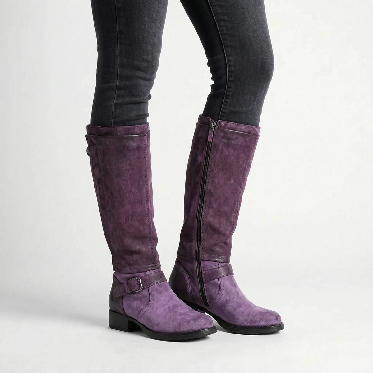 Aurala | Classic Round Toe Knee High Boots