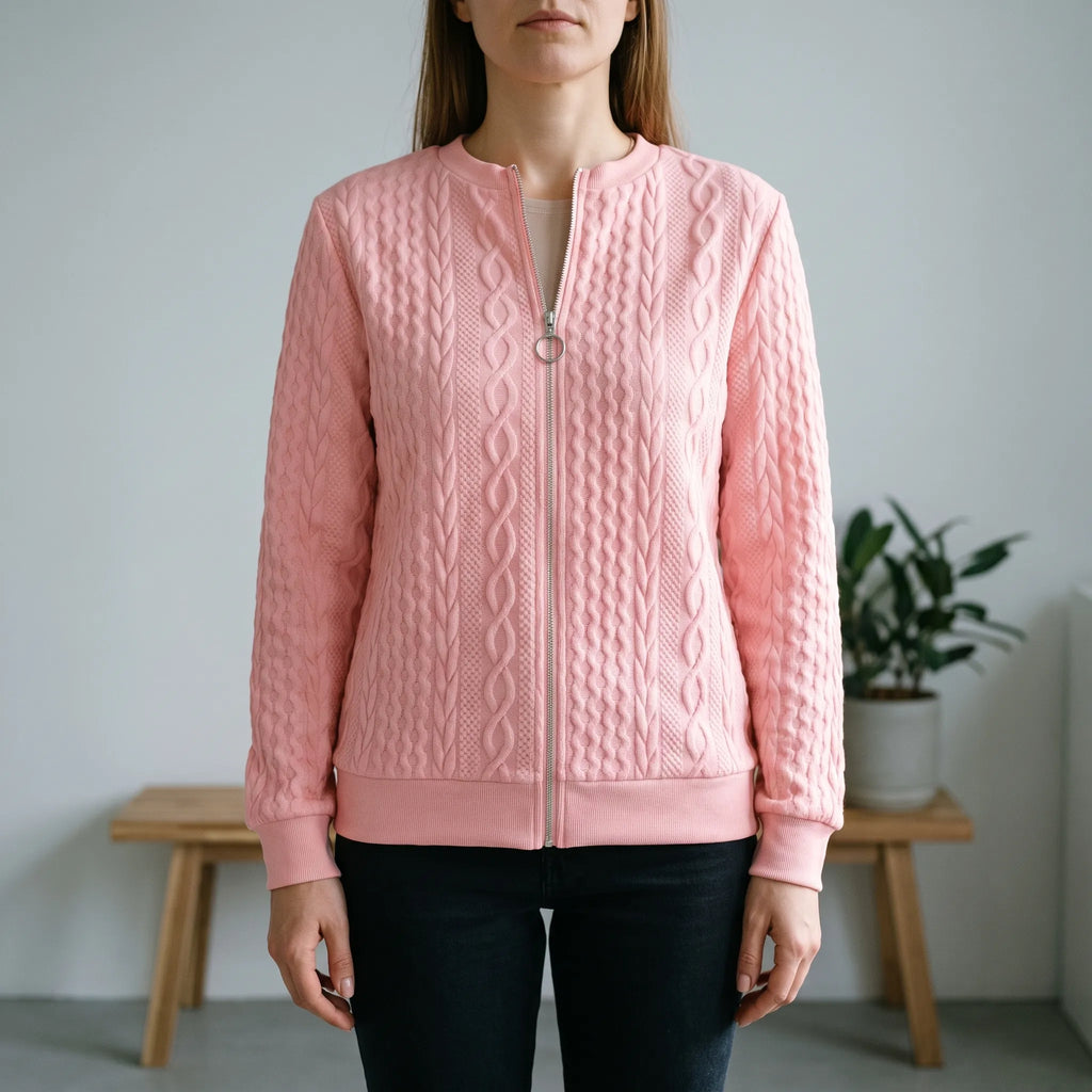 CableLuxe | Women's Zip Up Sweater
