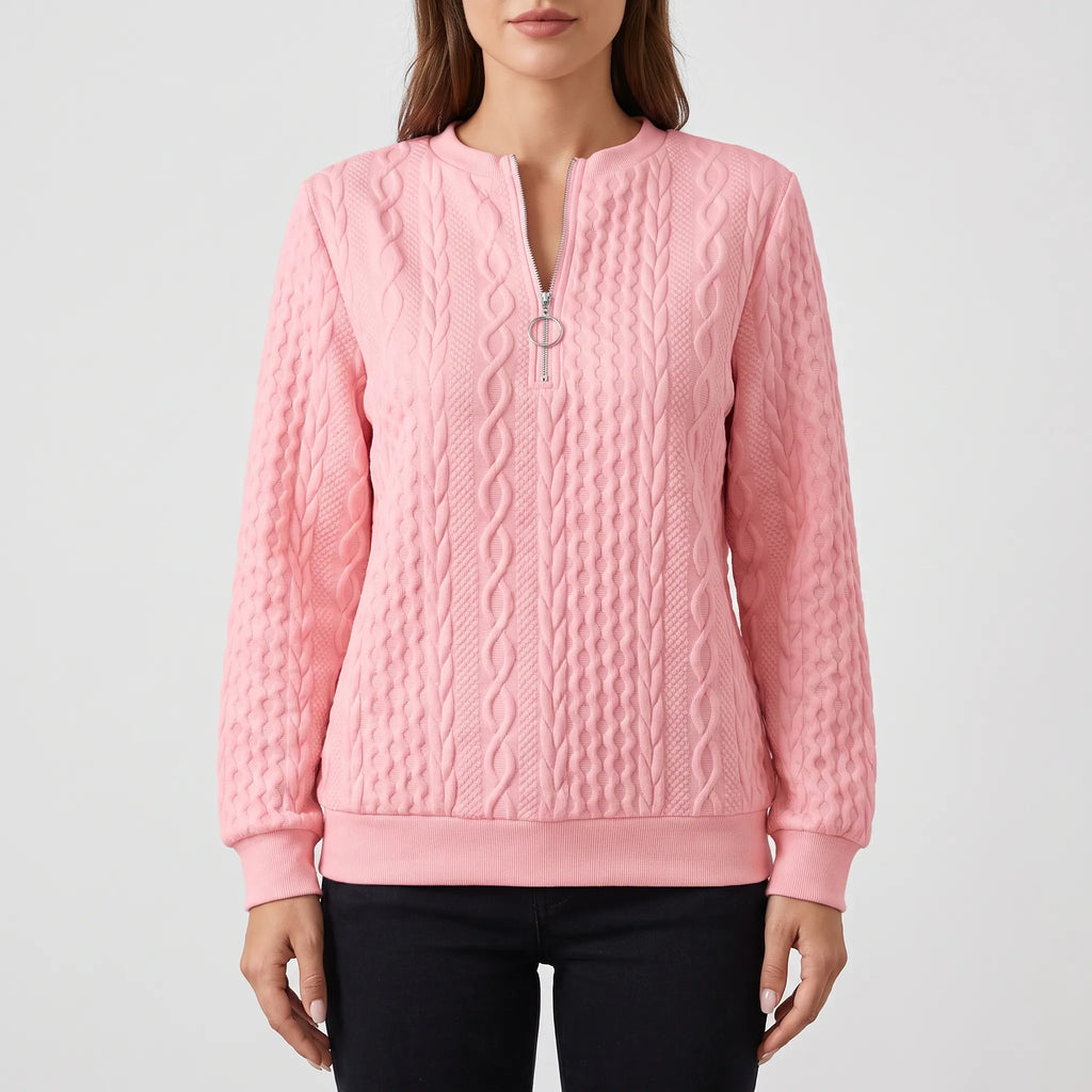 CableLuxe | Women's Zip Up Sweater