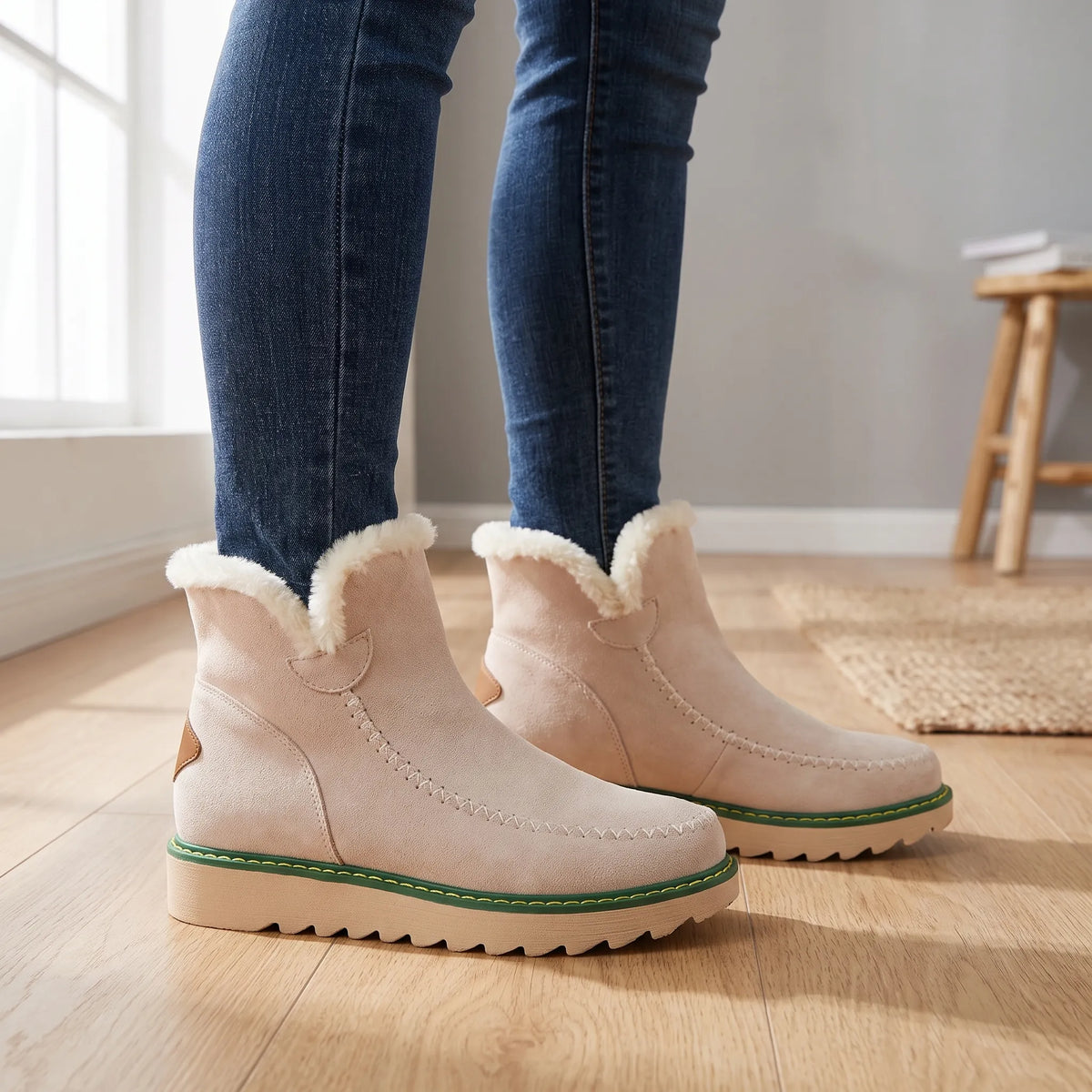 CozyStep | Fleece-Lined Platform Ankle Boots
