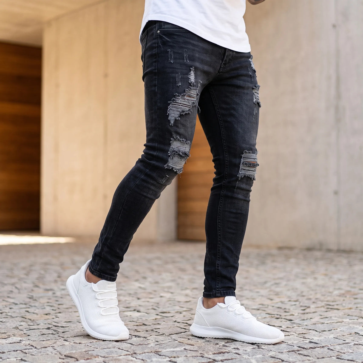 EdgeDenim - Skinny Distressed Men's Ripped Jeans