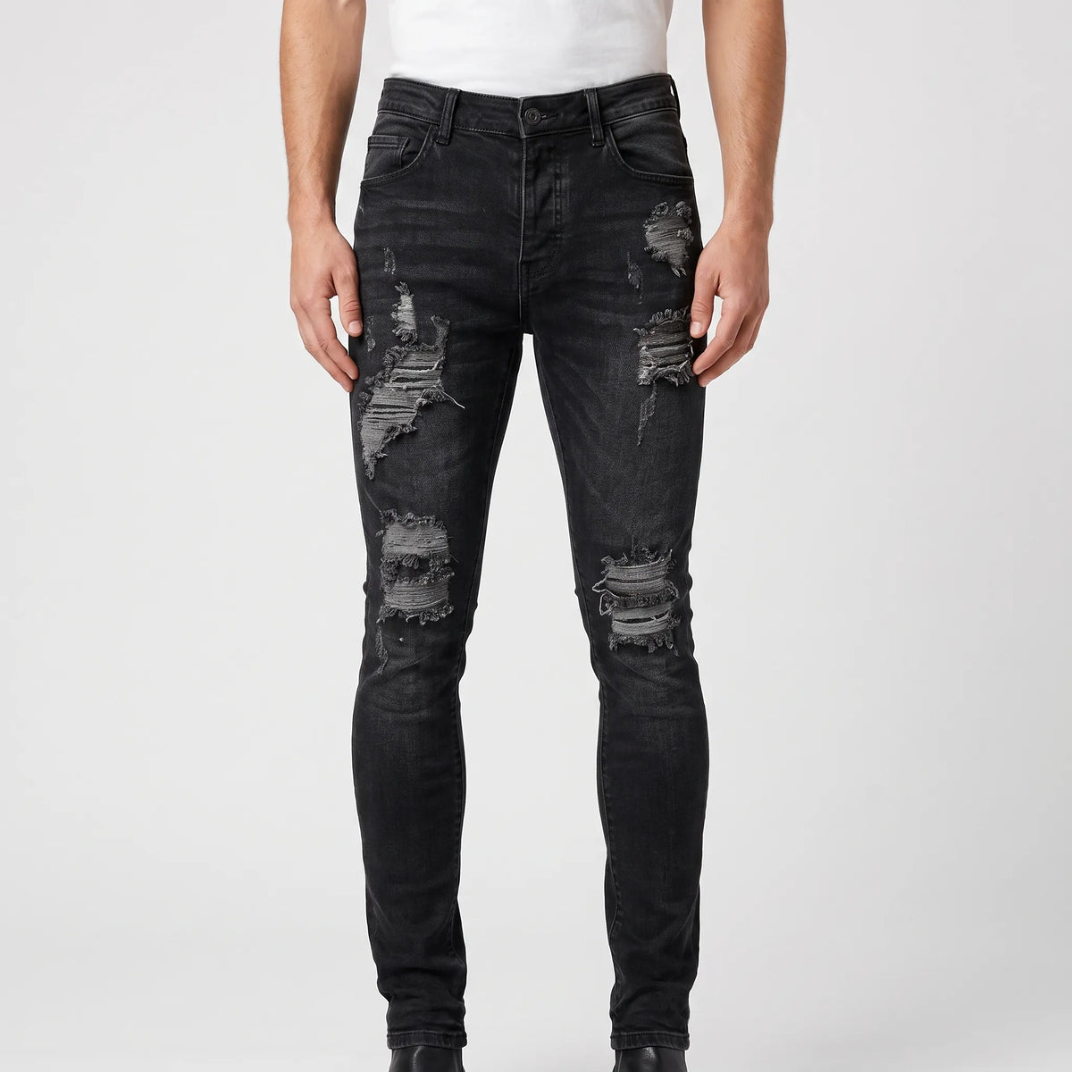 EdgeDenim - Skinny Distressed Men's Ripped Jeans