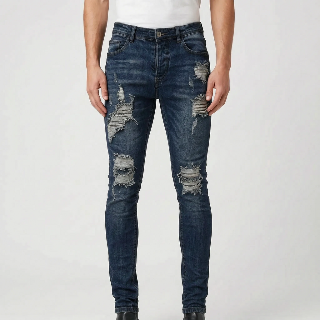 EdgeDenim - Skinny Distressed Men's Ripped Jeans