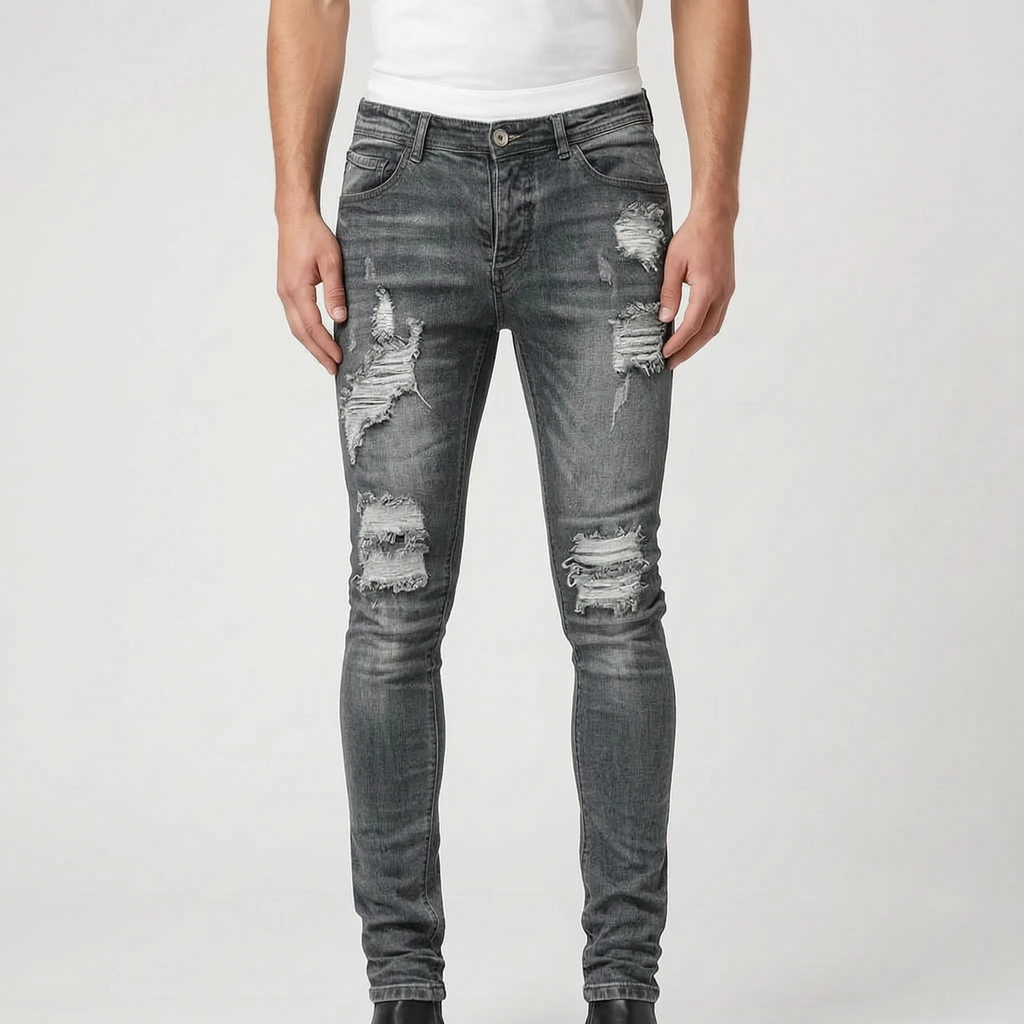 EdgeDenim - Skinny Distressed Men's Ripped Jeans