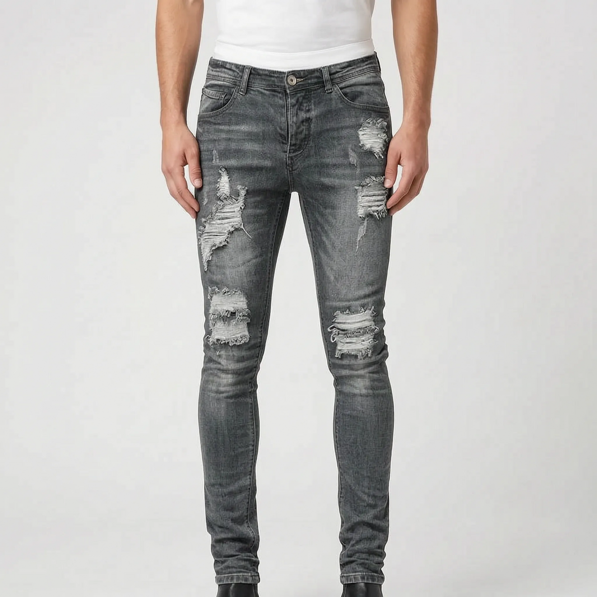EdgeDenim - Skinny Distressed Men's Ripped Jeans