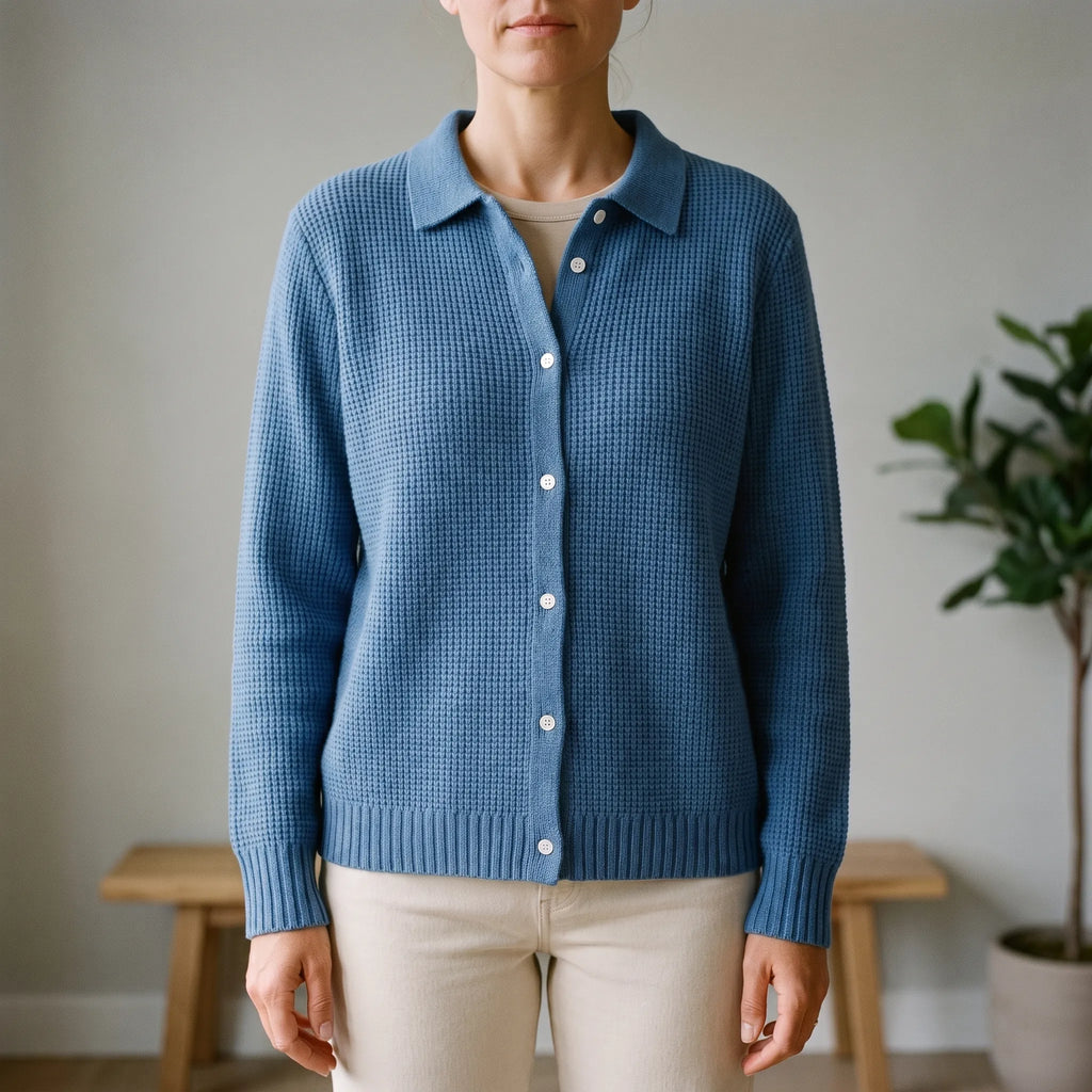 KnitVibe | Structured Collar Knit Cardigan