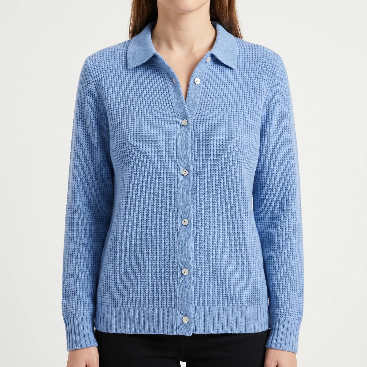 KnitVibe | Structured Collar Knit Cardigan