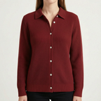 KnitVibe | Structured Collar Knit Cardigan