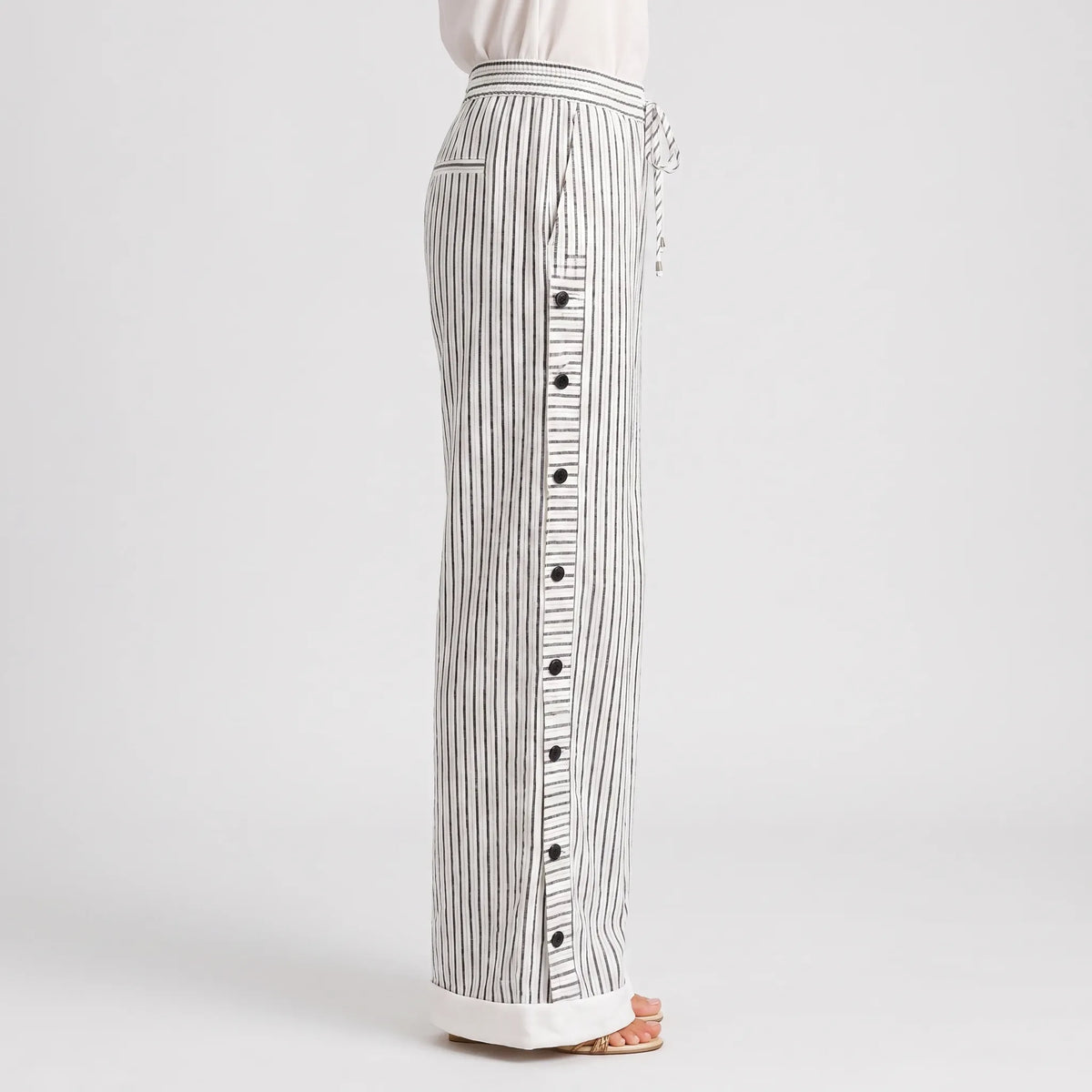 StripeEase | Pull On Striped Trousers