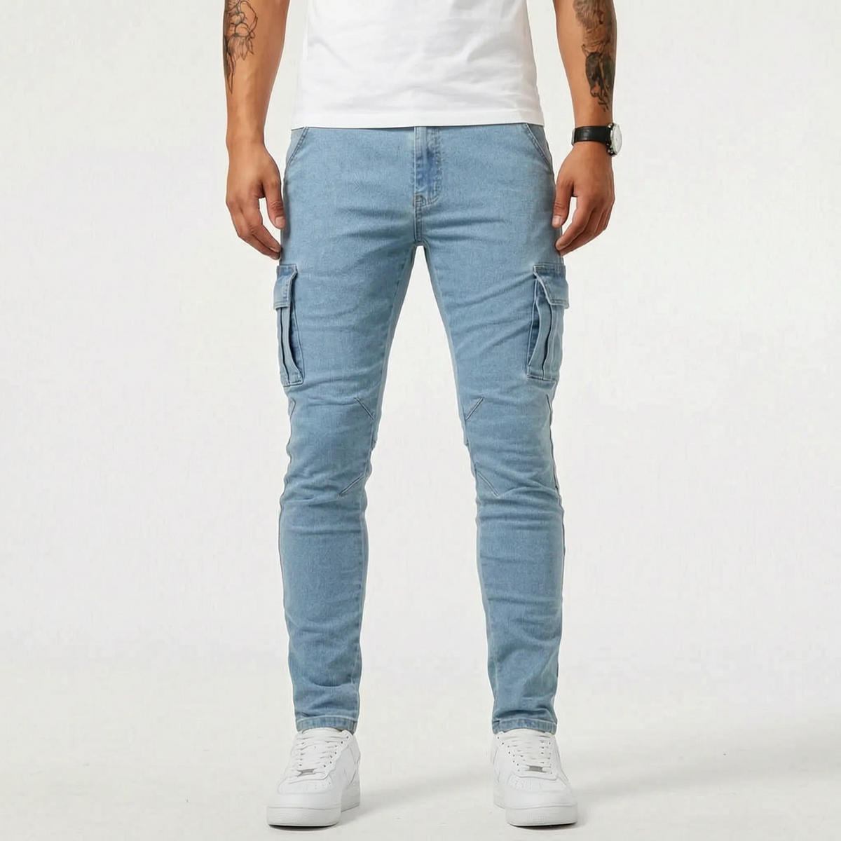 UrbaneTrek - Skinny-Fit Men's Cargo Pants