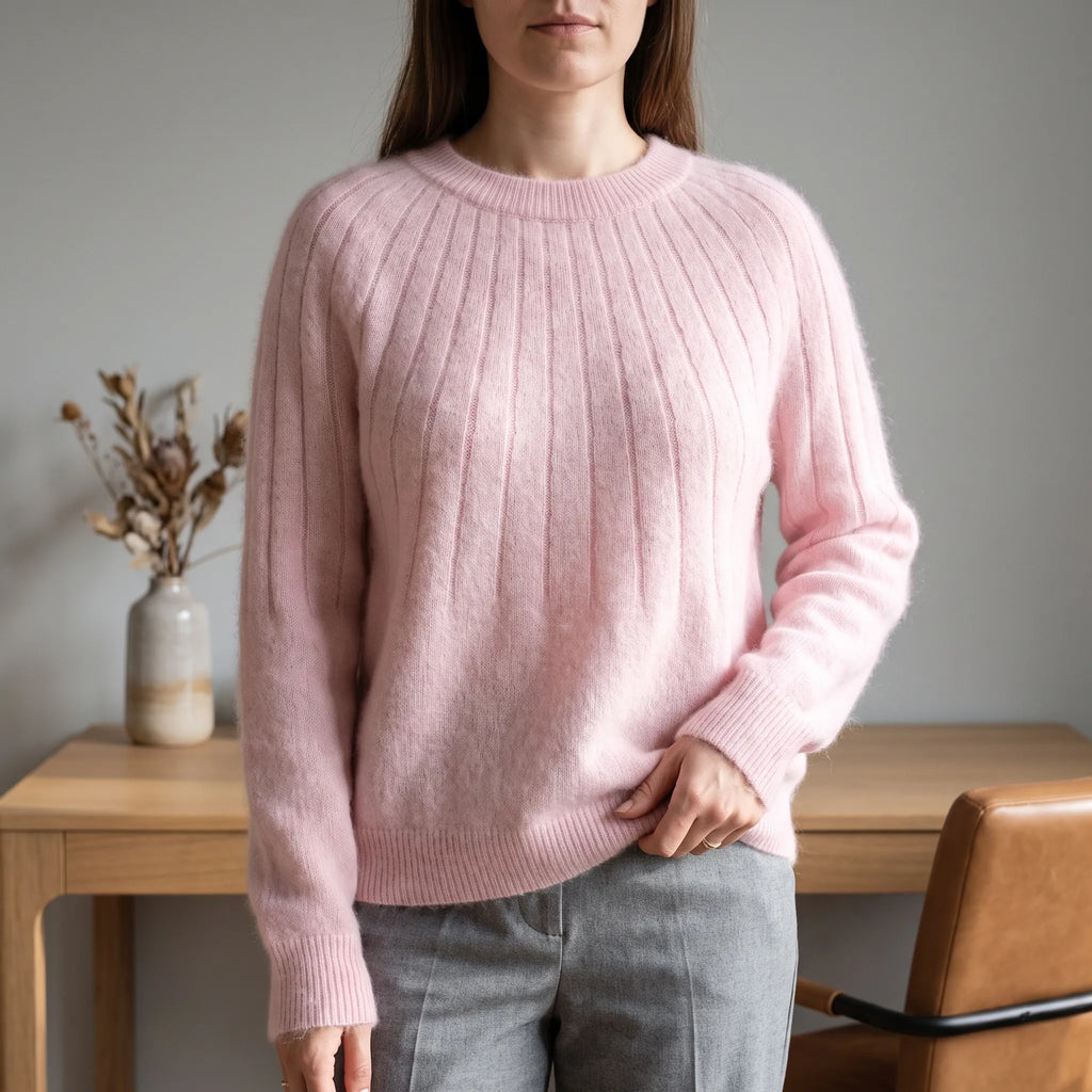 Vellate | Classic Ribbed Crewneck Knit Sweater