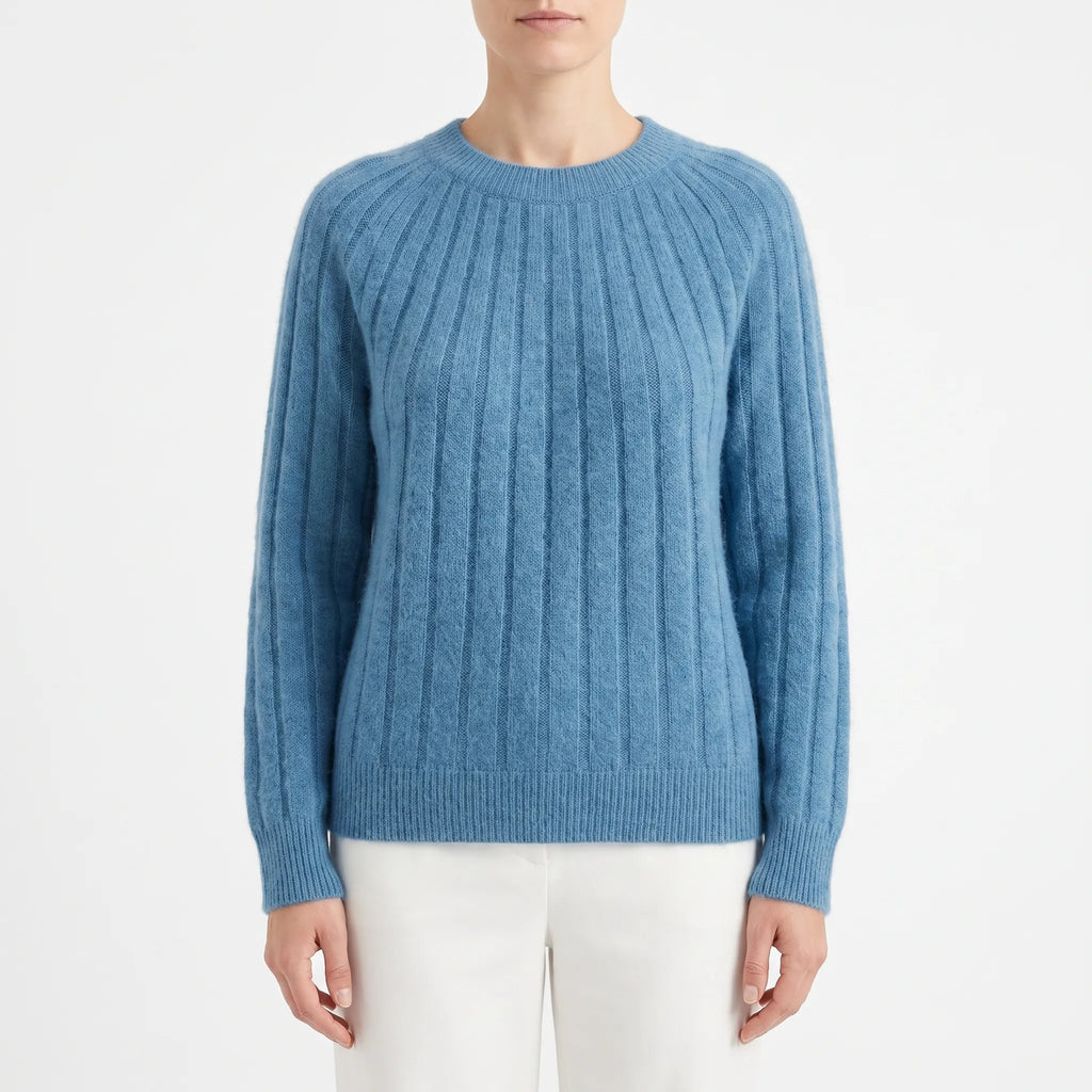Vellate | Classic Ribbed Crewneck Knit Sweater