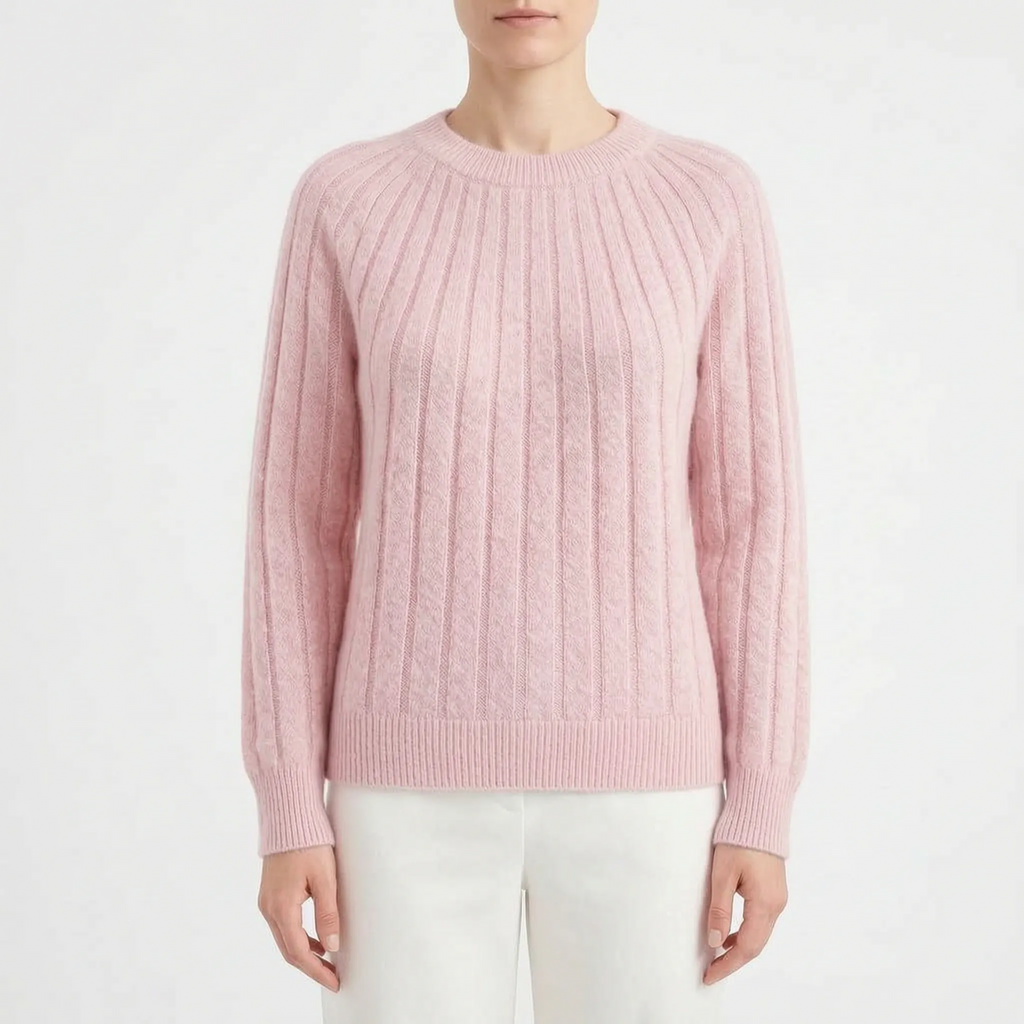 Vellate | Classic Ribbed Crewneck Knit Sweater