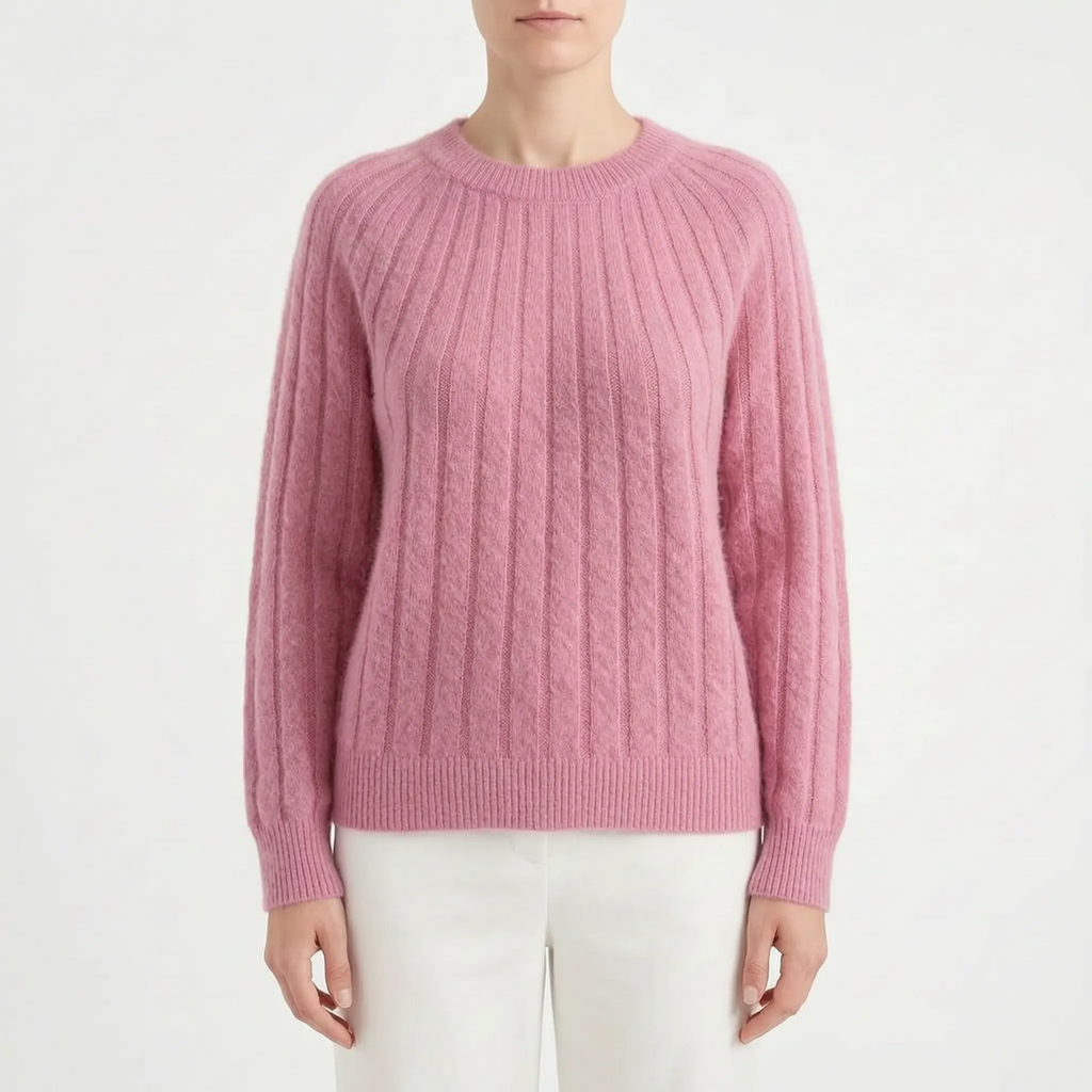 Vellate | Classic Ribbed Crewneck Knit Sweater