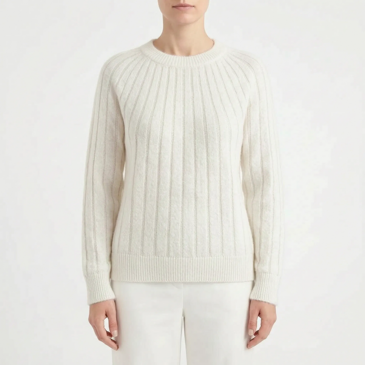 Vellate | Classic Ribbed Crewneck Knit Sweater