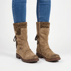 WinterStrides | Casual Knit-Collar Winter Ankle Boots