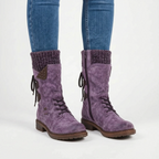 WinterStrides | Casual Knit-Collar Winter Ankle Boots