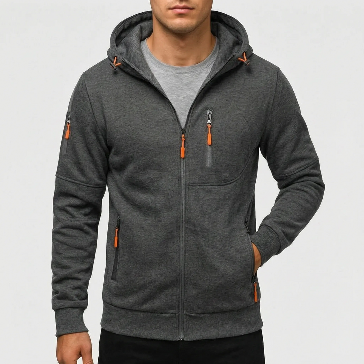 ZipKnit - Casual Full-Zip Men's Hoodie